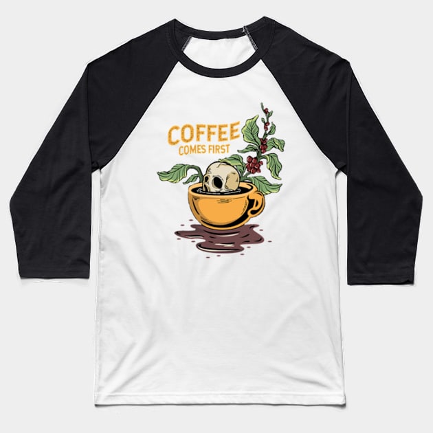 Coffee till dead Baseball T-Shirt by Petko121212